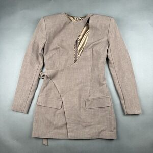 PLT Label Women's Stone Tailored Asymmetrical Cut Out Size US 8 Blazer Jacket